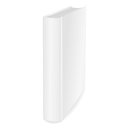 Blank white book cover . Isolated on white background. Mockup to display your design. Vector illustrationのイラスト素材