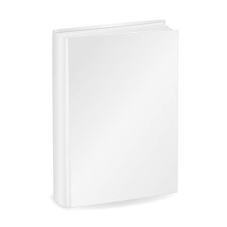 Blank white book cover . Isolated on white background. Mockup to display your design. Vector illustrationのイラスト素材
