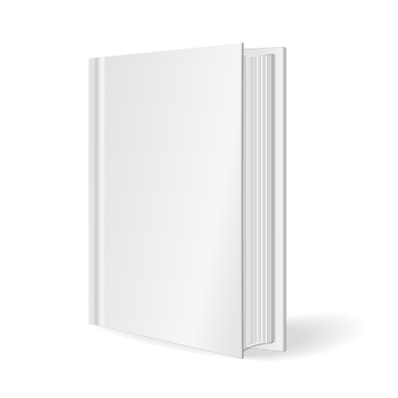 Blank white book cover . Isolated on white background. Mockup to display your design. Vector illustrationのイラスト素材