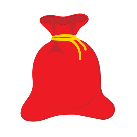 Christmas red sack. Bag santa claus. Isolated on white background. Vector illustrationのイラスト素材