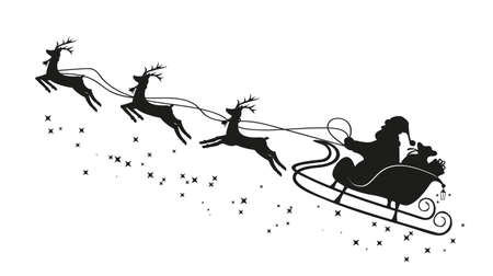 Santa Claus in a sleigh and with reindeer. Vectorのイラスト素材