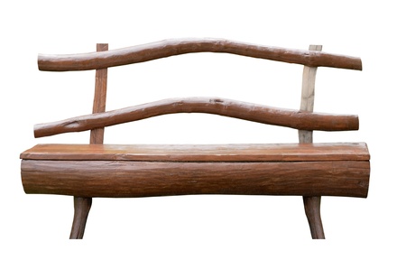 wooden park bench . Isolated over white background.