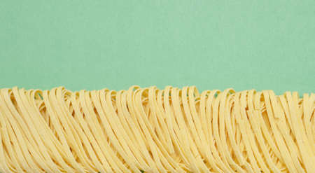 Italian pasta on a green 