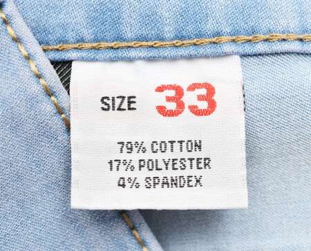 White label with fabric compositionの写真素材