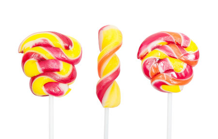 Colorful candy isolated on white backgroundの写真素材