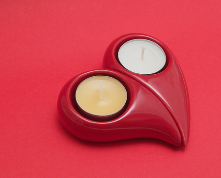 red heart candleの写真素材