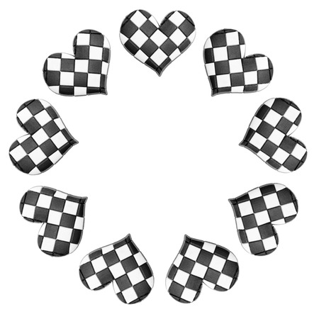 Heart in a cage isolated on white backgroundの写真素材