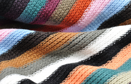 Vintage striped knitting wool texture background.Macro with extremely shallow dof.