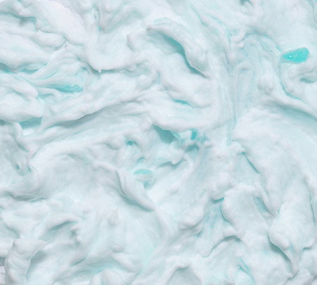 Blue shaving cream gel macro with bubbles