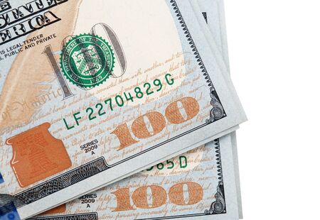 Dollars isolated on white backgroundの写真素材