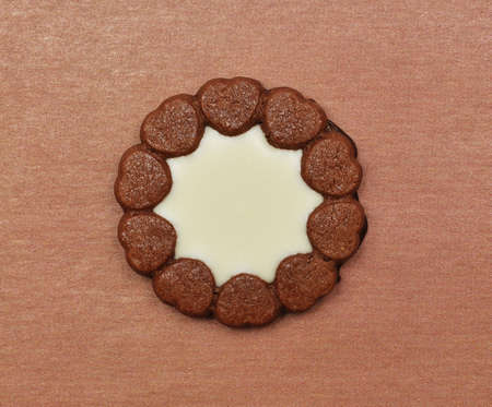 Traditional  cookie on a brown napkin. Macro.の写真素材