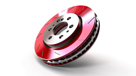 3d illustration of brake disc over white backgroundの素材