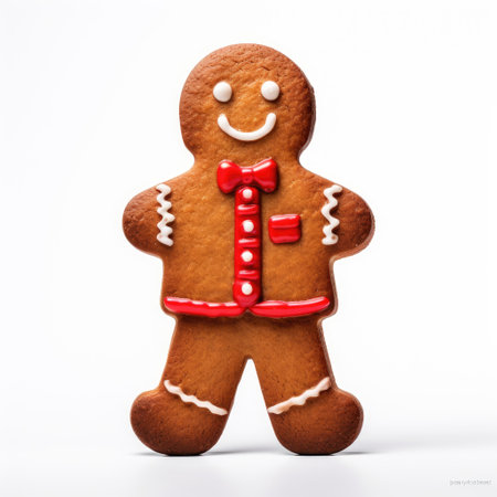 Gingerbread man isolated on white background. Christmas and New Year concept.の素材