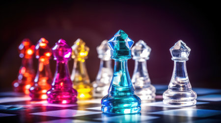 Chess board game concept of business ideas and competition and strategy ideas conceptの素材