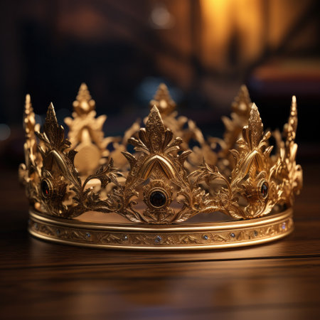 low key image of beautiful queen crown. vintage filtered. fantasy medieval periodの素材