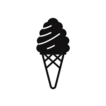 ice cream cone icon on white background. Ice cream cone icon.の素材