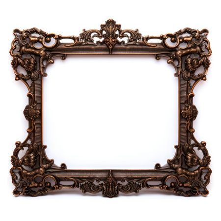 Wooden picture frame isolated on white background.の素材