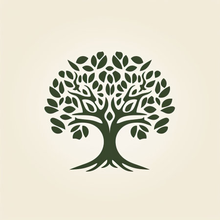 Illustration of olive tree. Olive tree silhouette. Vector illustration.の素材