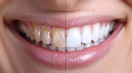 Teeth before and after whitening, before and after whiteningの素材
