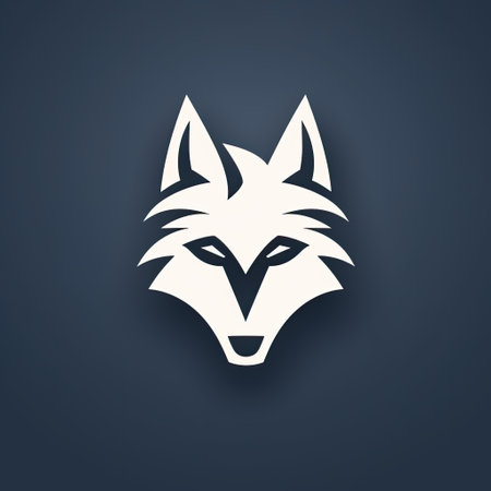 Illustration of a fox head on a dark blue background - vectorの素材