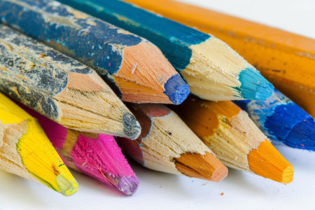 Colorful pencils isolated on white background. Back to school.の素材