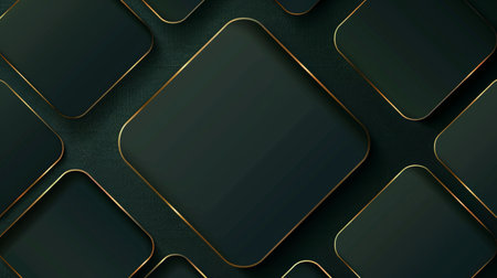 Abstract dark green background with golden elements. Vector illustration for your designの素材
