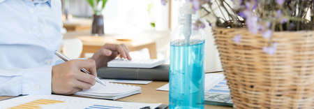 Women use laptop to register online purchases using credit card payments, Convenience in the world...