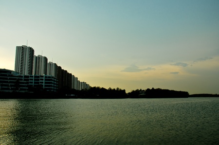 Dask at the lakeの写真素材