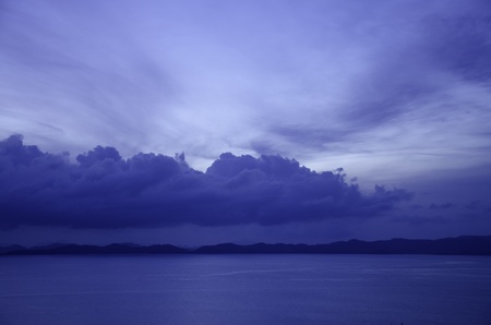 Dawn sky at seaの写真素材