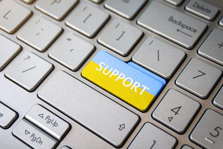 Support Ukraine keyの写真素材