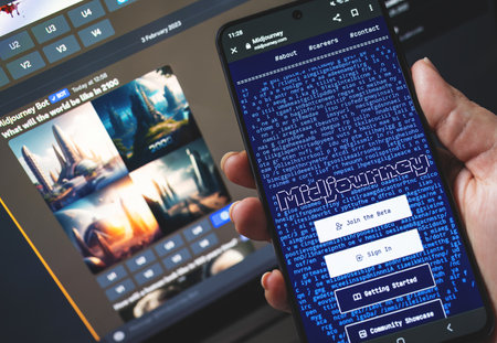 Midjourney page and Discord chat botのeditorial素材