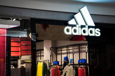 Adidas store entranceのeditorial素材