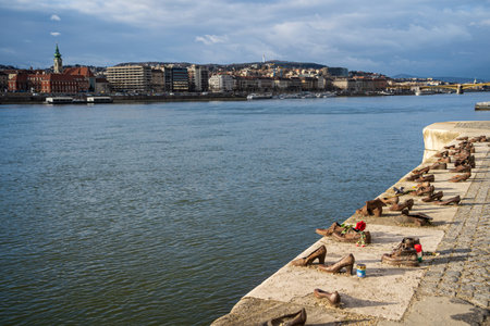 Shoes on the Danube Bank in Budapestのeditorial素材