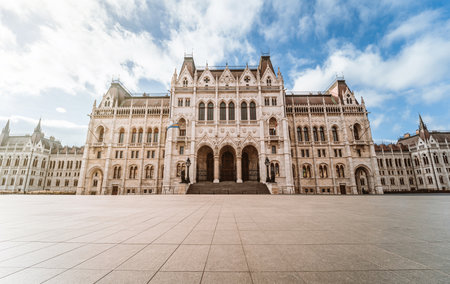 The Hungarian Parliment Building entranceのeditorial素材