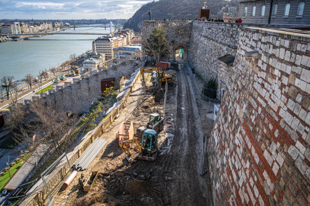 Buda Castle reconstruction worksのeditorial素材
