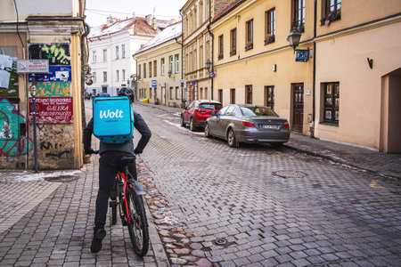 Wolt courier on bike
