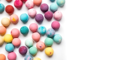 Bath bombs on white background bannerの素材