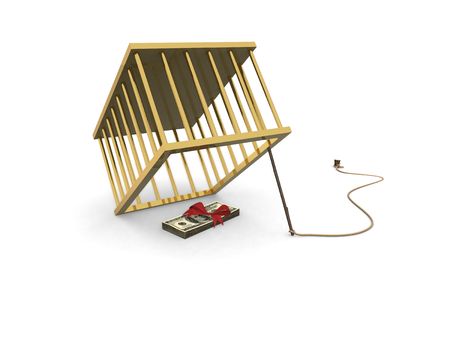 The concept of golden handcuffs, easy money, etc.の写真素材