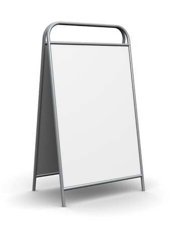 Advertising construction with white surface.の写真素材