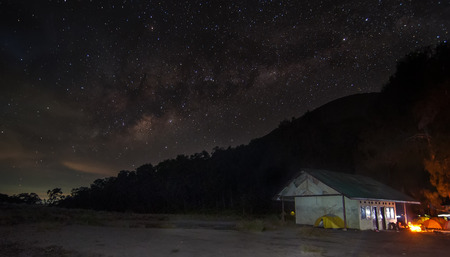 Milky way galaxy with stars and space dust in the universeの写真素材