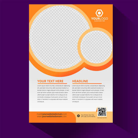 layout with modern orange circle elements and urban style photoのイラスト素材