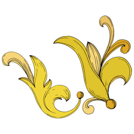 vector golden monogram floral ornamentのイラスト素材
