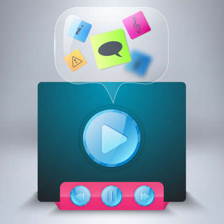 media player vector iconのイラスト素材