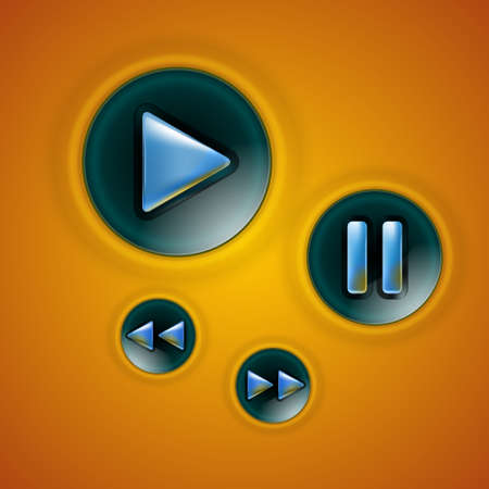 multimedia button interface vector illustrationのイラスト素材