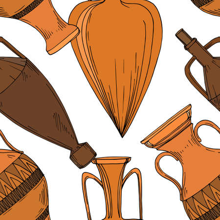 vector antique greek amphoraのイラスト素材