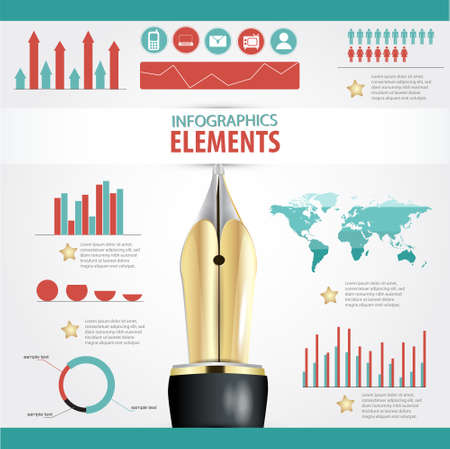 set elements infographicsのイラスト素材