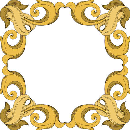 vector golden monogram floral ornamentのイラスト素材