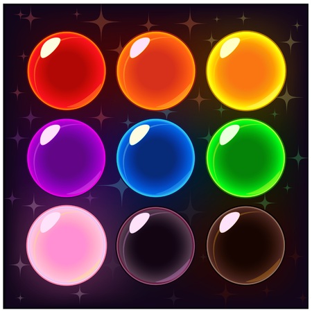 Vector mobile game bubbles set, isolated on white background. Vector design for app user interface.のイラスト素材