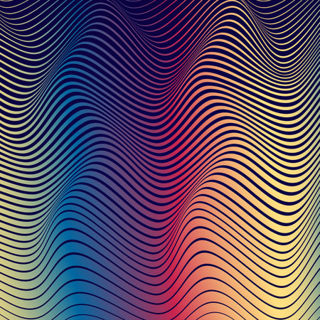 Wavy, waving, billowy, squiggle and squiggle lines, stripes. Abstract vector background, patternのイラスト素材