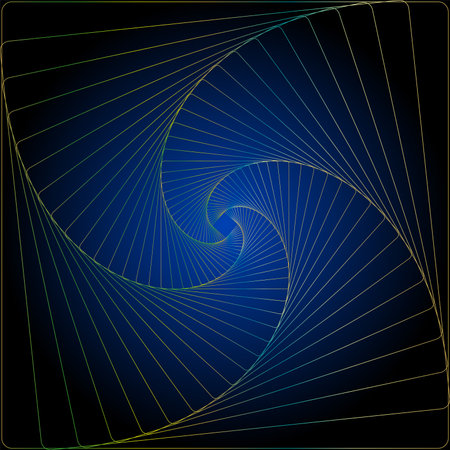 Abstract blue spiral on dark background. Vector illustration for your design.のイラスト素材